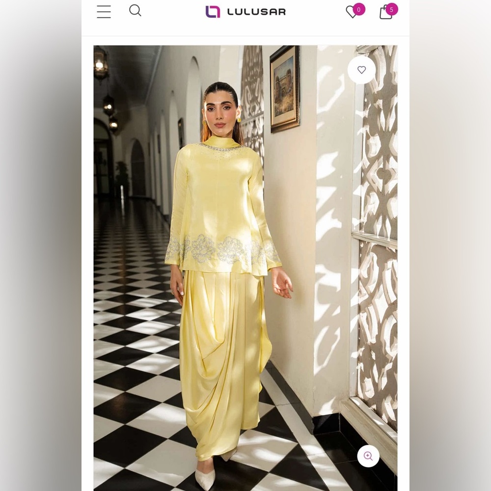 Lulusar yellow 3 piece drape suit